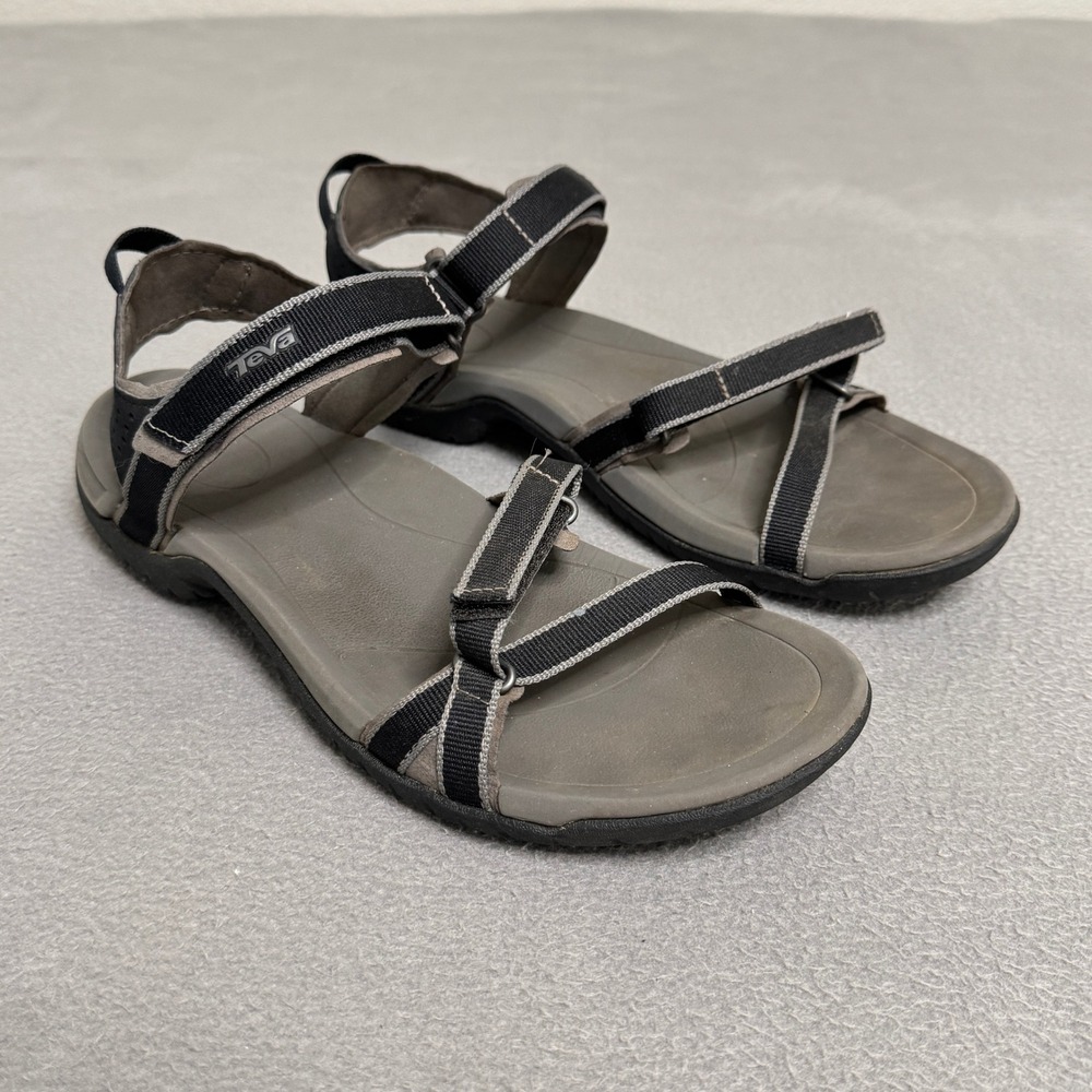 Teva Verra Sandals Womens Size 10 Black Gray Hiking Walking Strappy
